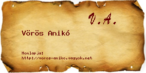 Vörös Anikó névjegykártya